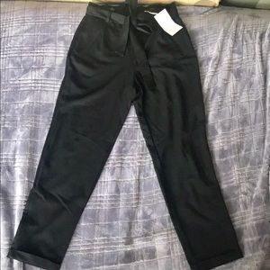 ZARA TRF black tapered trousers w/ waist tie